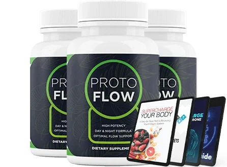 Three bottles of ProtoFlow with four bonus e-books